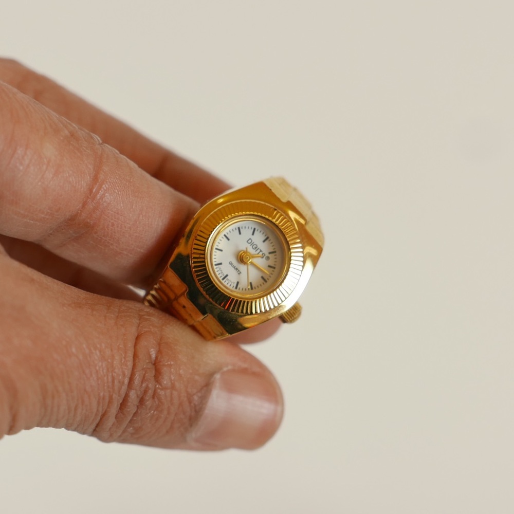 (SOLD) Vintage DIGITS Gold Plated Ring Watch
